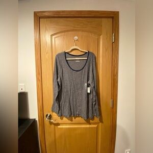 Old Navy Women’s Size XXL Blue & White Stripe Longsleeve Shirt NEW/NWT